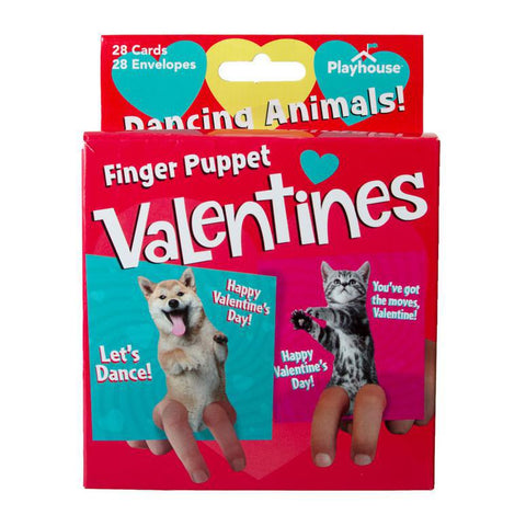 Dancing Animals Finger Puppet Valentines
