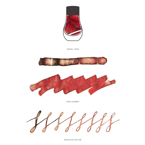 Pearl Series Bottled Ink, Christmas Red