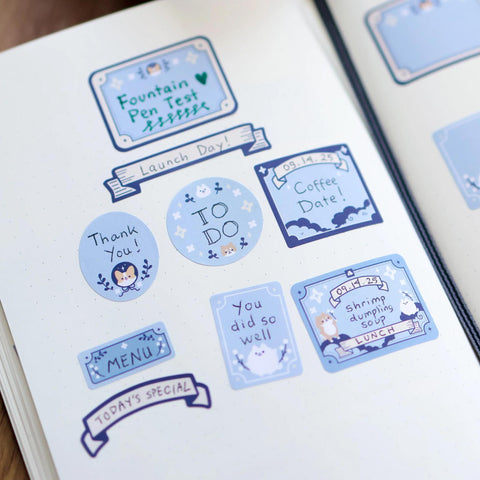 Sparkles + Clouds Paper Roll Labels