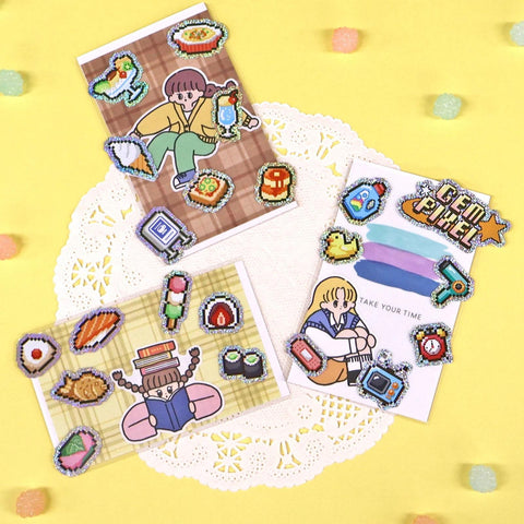 Gem Pixel Sticker Sheet, Everyday Items