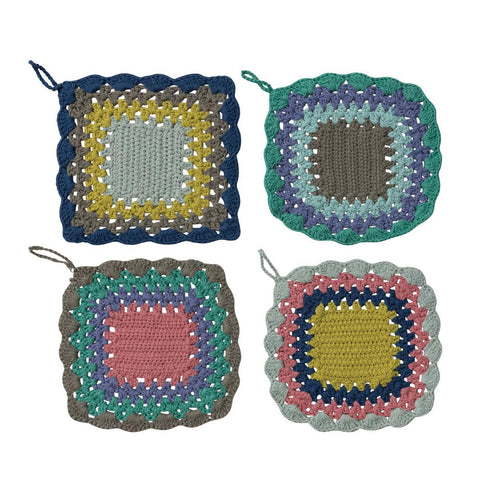 Cotton Crocheted Scalloped Pot Holders