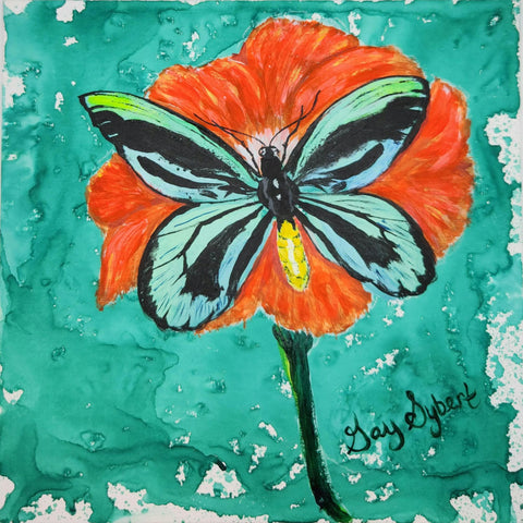 Queen Alexandra's Birdwing Butterfly Green Ink