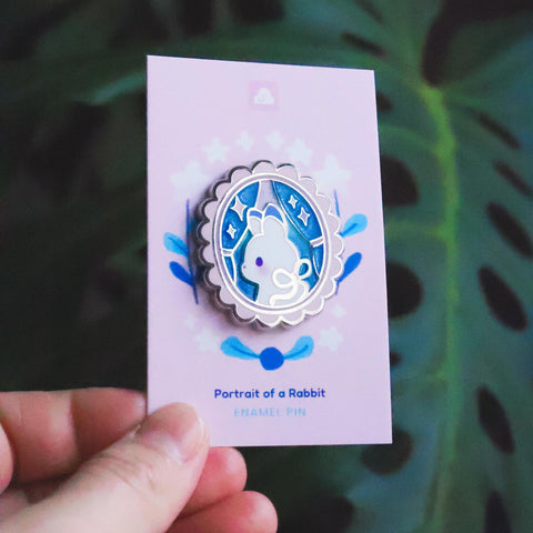 Portrait of a Rabbit Enamel Pin