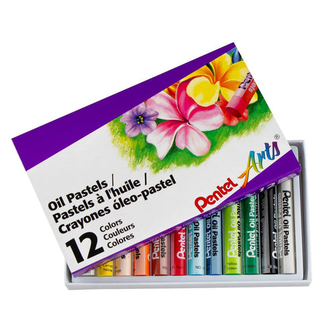 Pentel Arts Oil Pastels, Set of 12