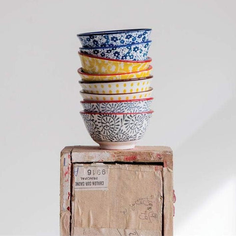 Hand-Stamped Stoneware Pinch Pots