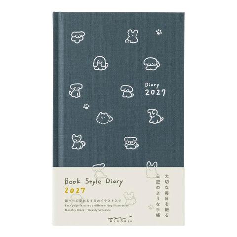 2027 B6 Book Style Dog Diary, Navy