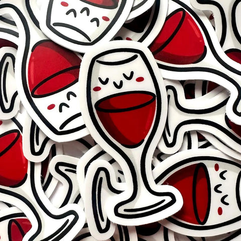 Red Wine Glass Mini Sticker