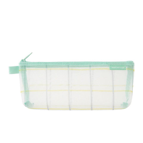 Check Green Mesh Pen Case
