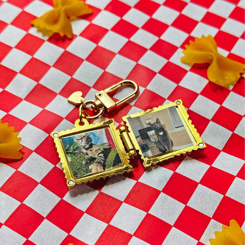 Ravioli Locket Keychain