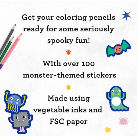 Monsters Coloring Book + Stickers
