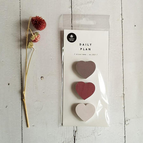 Daily Plan 10 Heart Sticky Memos