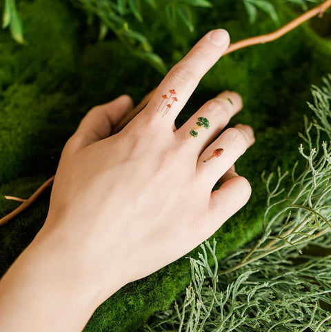 Colorful Mushrooms Tattoo Sheets