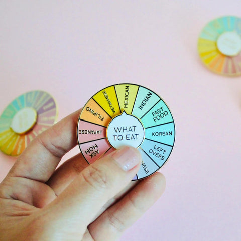 What To Eat Spinning Enamel Pin