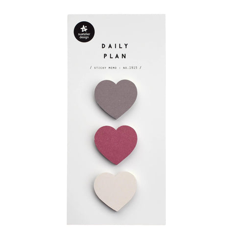 Daily Plan 10 Heart Sticky Memos