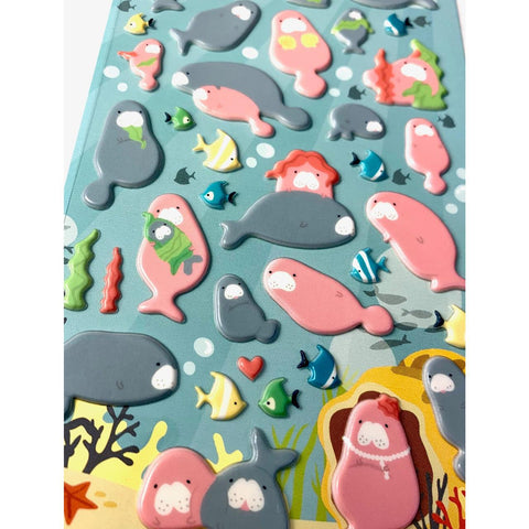 Manatee Puffy Stickers