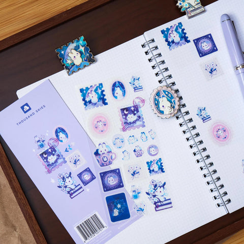 Rabbits + Shooting Stars Sticker Sheet