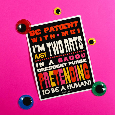 Two Rats in a Crescent Bag Sticker