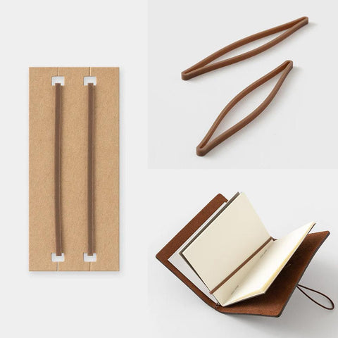 TRAVELER'S 20th Anniversary Card Size Notebook, Brown