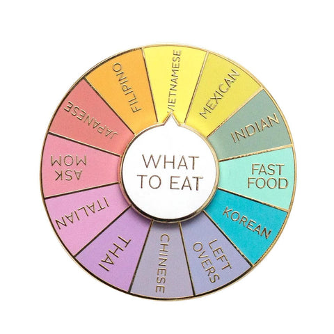 What To Eat Spinning Enamel Pin