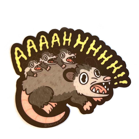 Screaming Opossum Sticker