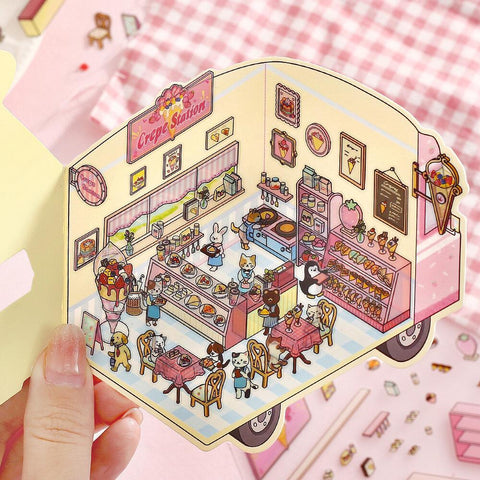 Crepe Shop Diorama Stickers
