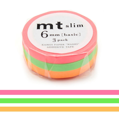 Neon Slim Washi Tape Set