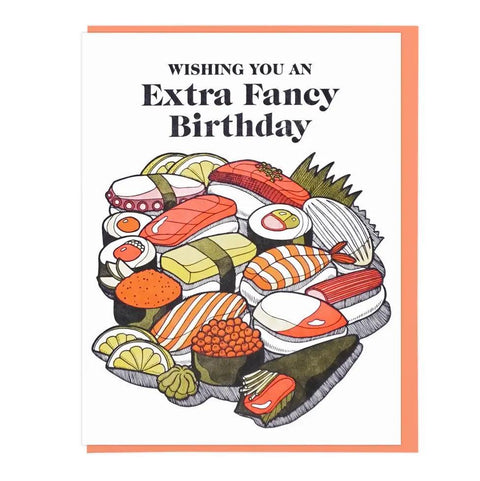 Extra Fancy Sushi Birthday Card