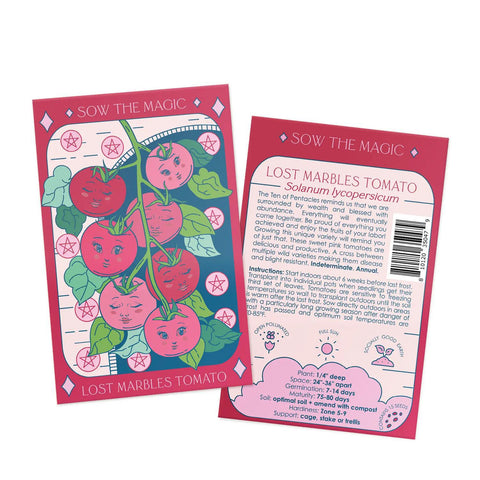 Lost Marbles Tomato Tarot Seed Packet
