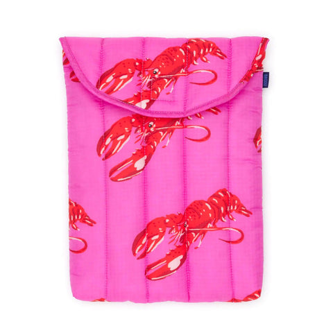 Puffy Laptop Sleeves: Pink Lobster