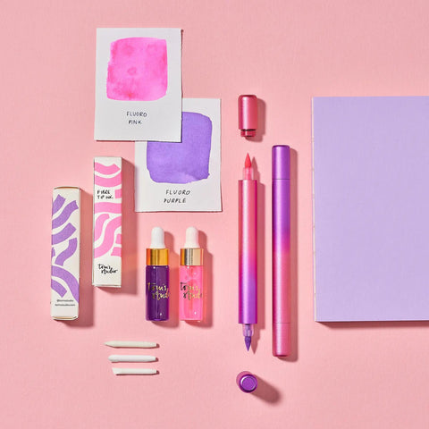 Ori Refillable Highlighter, Pink + Purple