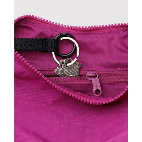 Small Nylon Crescent Bag: Deep Fuchsia