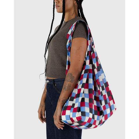 Big Reusable Tote: Painted Check