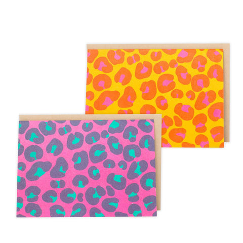 Leopard Print Letterpress Card Set
