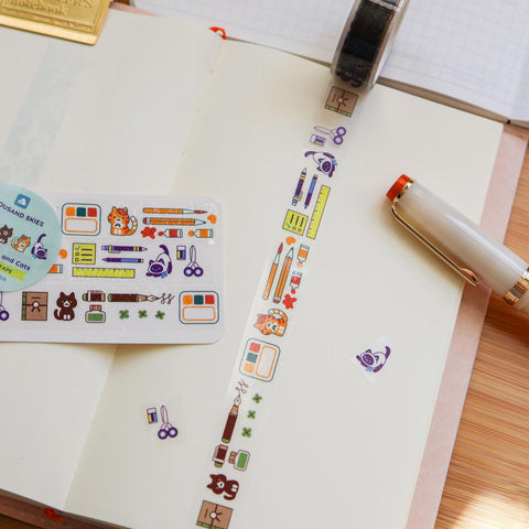 Stationery + Cats PET Tape