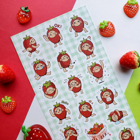 Strawberry Feels Sticker Sheet