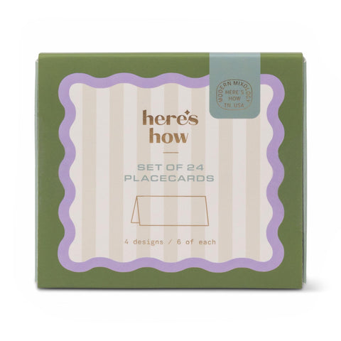 Striped Place Cards, Set of 24