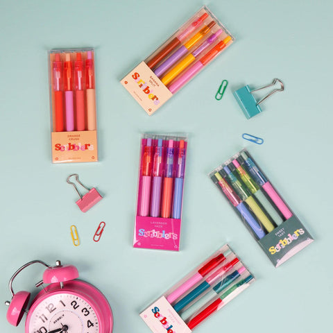 Scribblers Ballpoint Pens, Sets of 4
