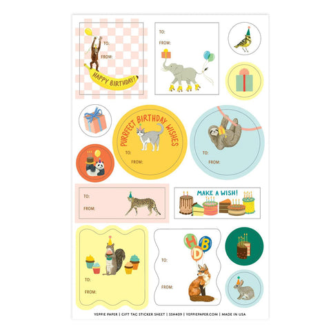 Birthday Critters Gift Tags