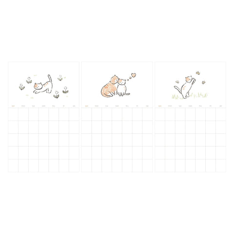 Monthly Plan Cat Calendar Sticky Memos