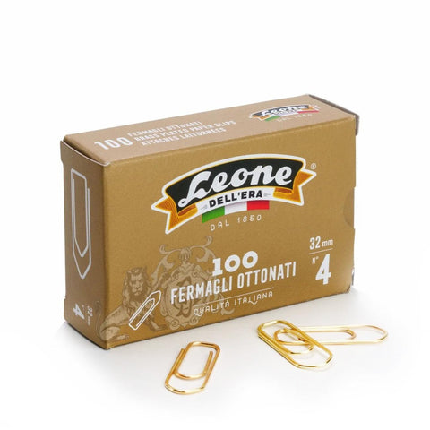 Brass Plated Paper Clips - No. 4, Box of 100