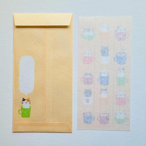 Cat Mug Stationery Set