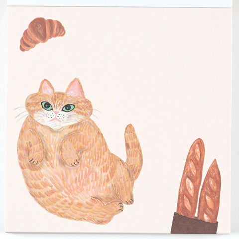 Sodeyama Kahoko Cats Memo Pad, Beige