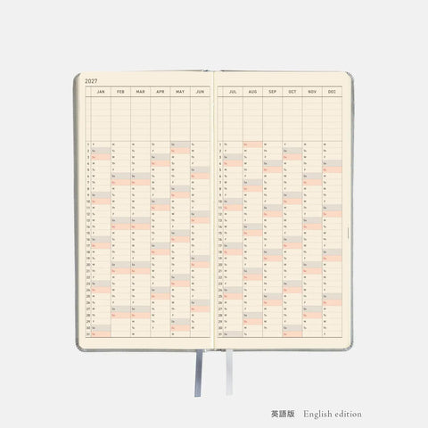 Hobonichi Techo 2027 Weeks Leather: Noble Silver