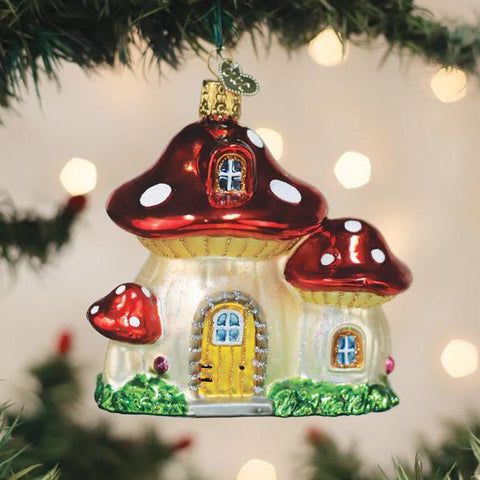 Mushroom House Ornament