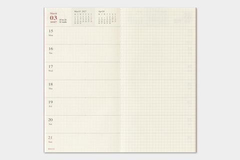 TRAVELER'S notebook, Regular Size, 2027 Weekly + Memo