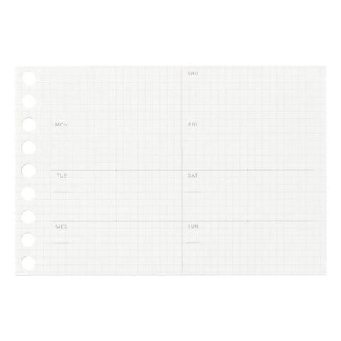 Undated Weekly Diary Mini Loose Leaf Paper