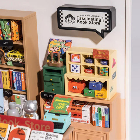 Fascinating Book Store DIY Miniature Kit