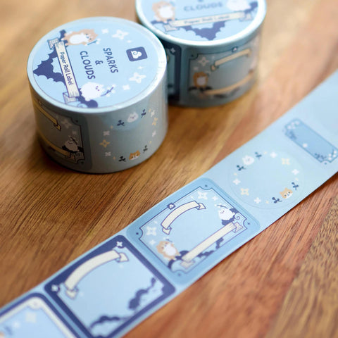 Sparkles + Clouds Paper Roll Labels