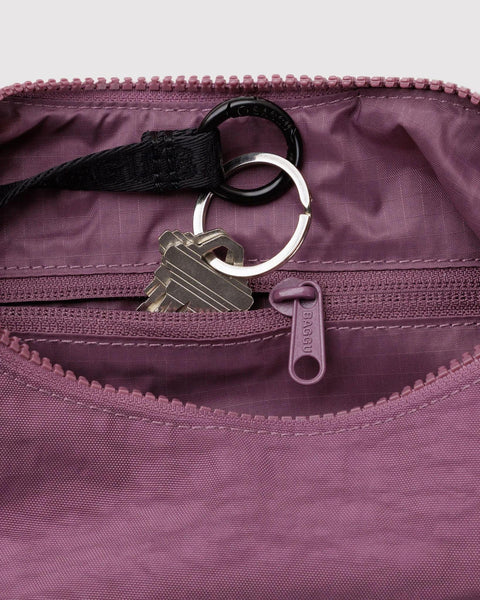 Small Nylon Crescent Bag: Wild Plum