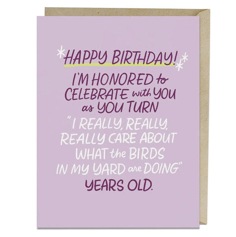 Care About Birds Years Old Card